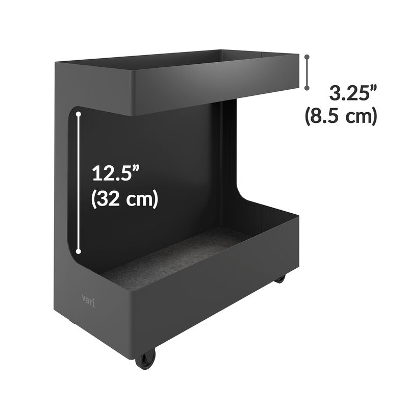 the top shelf of the mobile cubby is 3.25 inches deep image number null