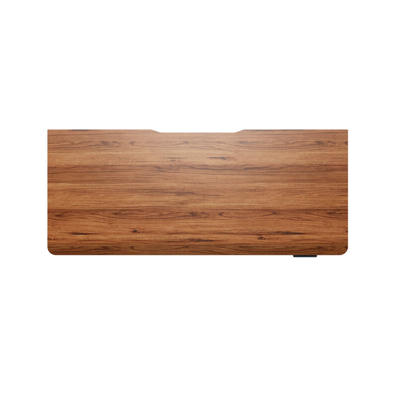 Close-up of the walnut desktop surface on a plain white background, showing the wood grain with no frame attached. image number null