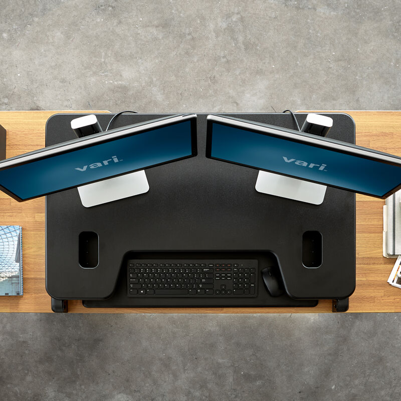 Overhead view of VariDesk Tall 40 Black image number null