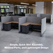 quickflex cubes are simple, quick slot assembly, minimal parts and lightweight design