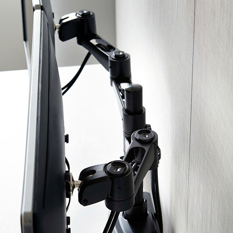 Overhead view of Dual-Monitor Arm 180&deg; Black image number null
