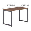 walnut table fourty eight by twenty four dimensions
