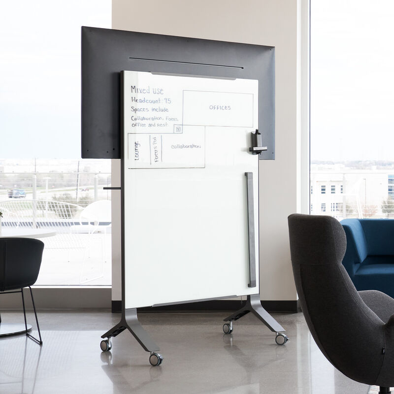 mobile media station displayed with glass marker board in use image number null