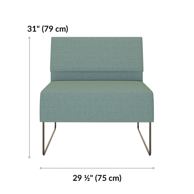 armless seat is 31 inches tall and 29 and a half inches wide image number null