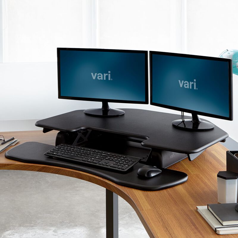 VariDesk&reg; Cube Corner&reg; 36 in lowered position at office image number null