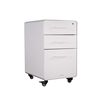 front view of white finish file cabinet