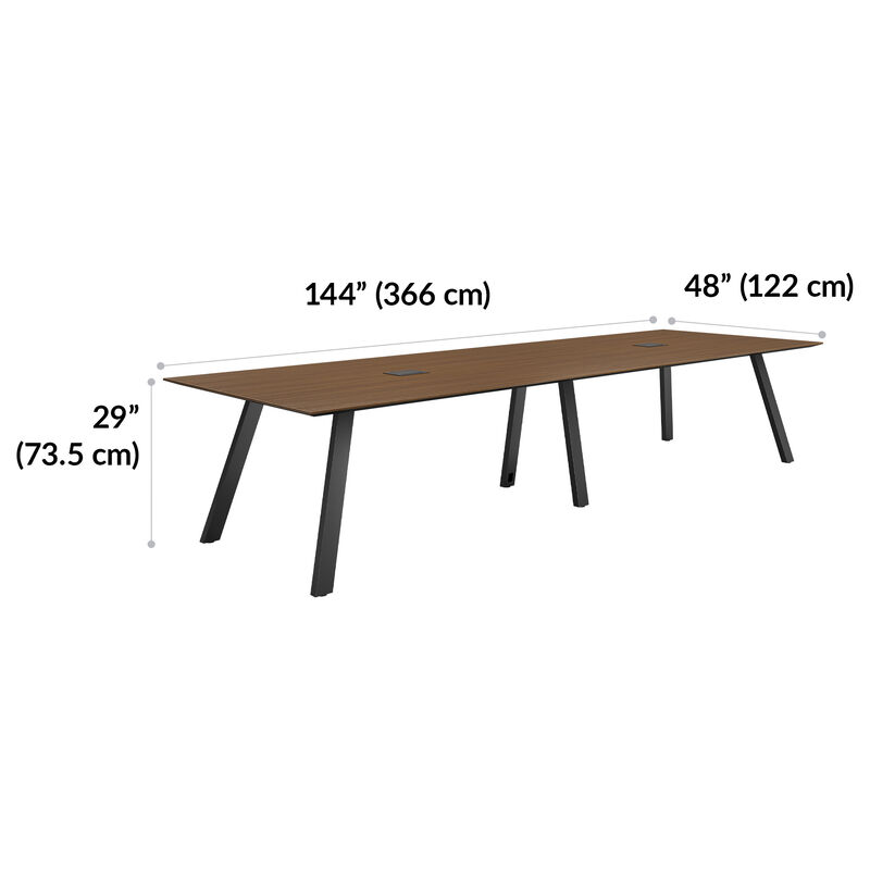 executive conference table in walnut finish with dimensions image number null