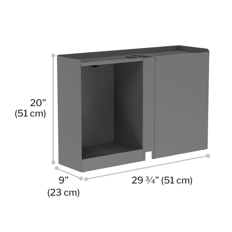 standing desk cubbies are 20 inches tall 9 inches in depth and 29 and 3 quarters in width image number null