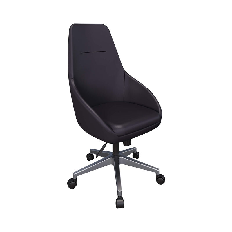 charcoal grey high  back chair shown on white background image number null