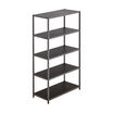 angle view of the 5-tier shelf in black finish
