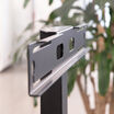 premier monitor mount in black finish setup on the premier electric single monitor  