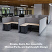 quickflex cubes are simple, quick slot assembly, minimal parts and lightweight design