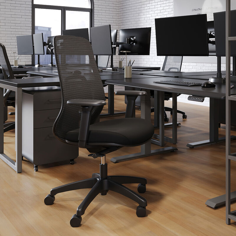 vari ascent chair in black in home office setting image number null