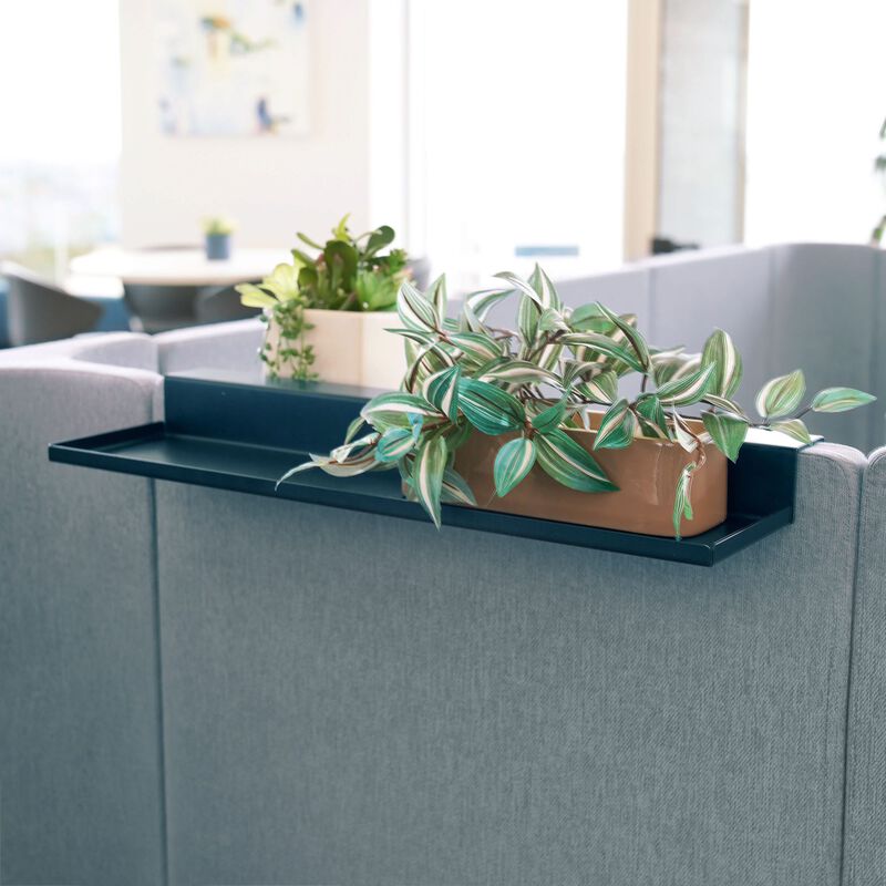 quickflex cubes top shelf accessory in black on top of a wall panel image number null