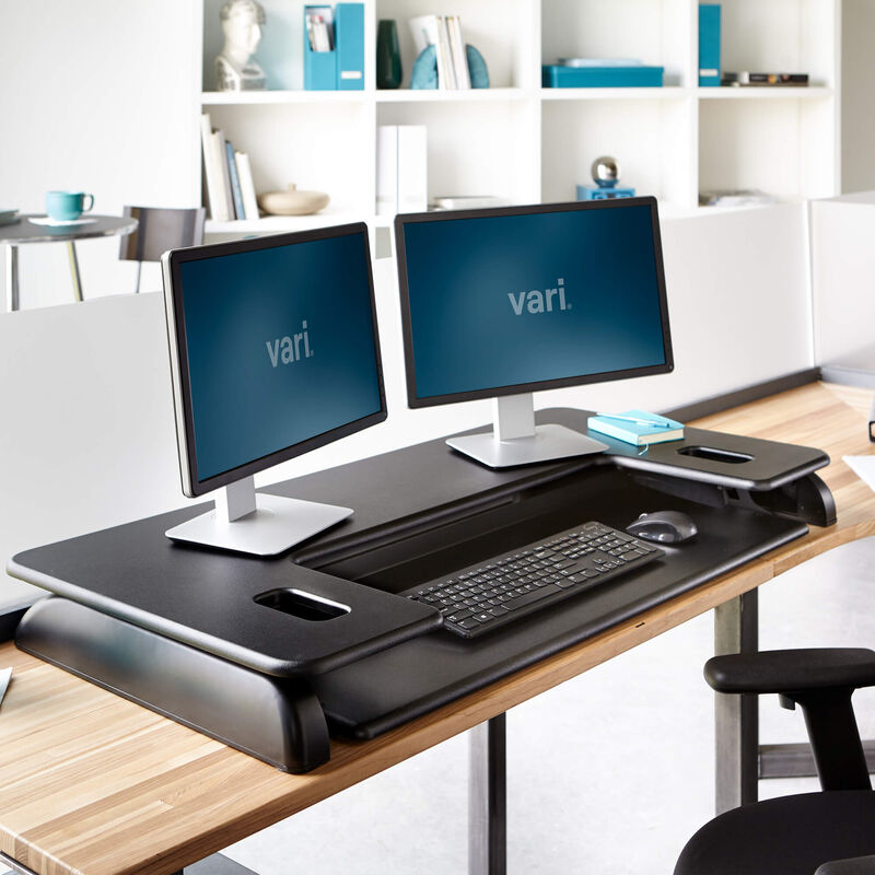 varidesk cube plus 48 in black lowered in an office image number null