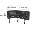 isolated image of corner accessory panel with specs