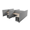 quick flex cube four pack pictured with four desks, two tables and four storage cabinets