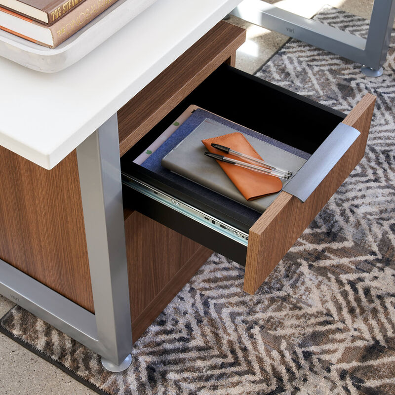executive file cabinet shown in office with open drawer image number null