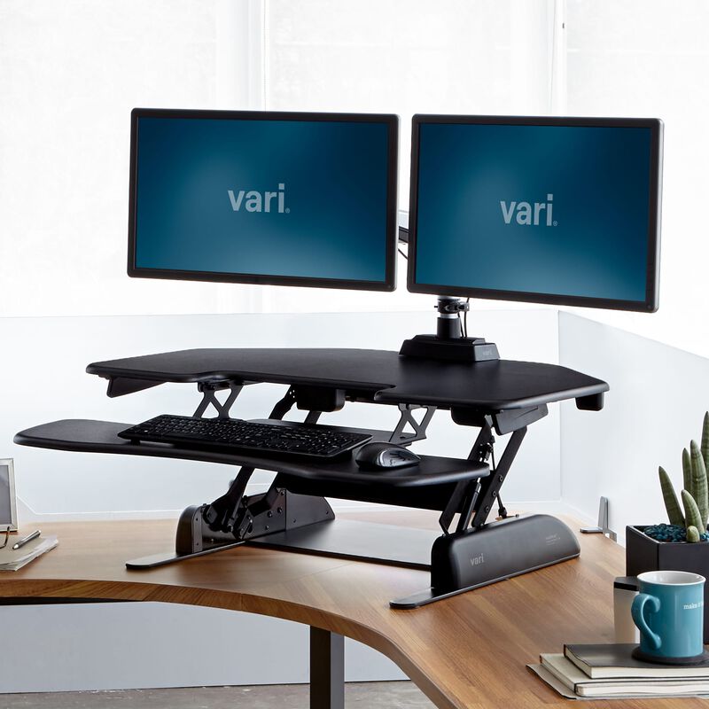 VariDesk&reg; Cube Corner&reg; 36 in raised position at office image number null