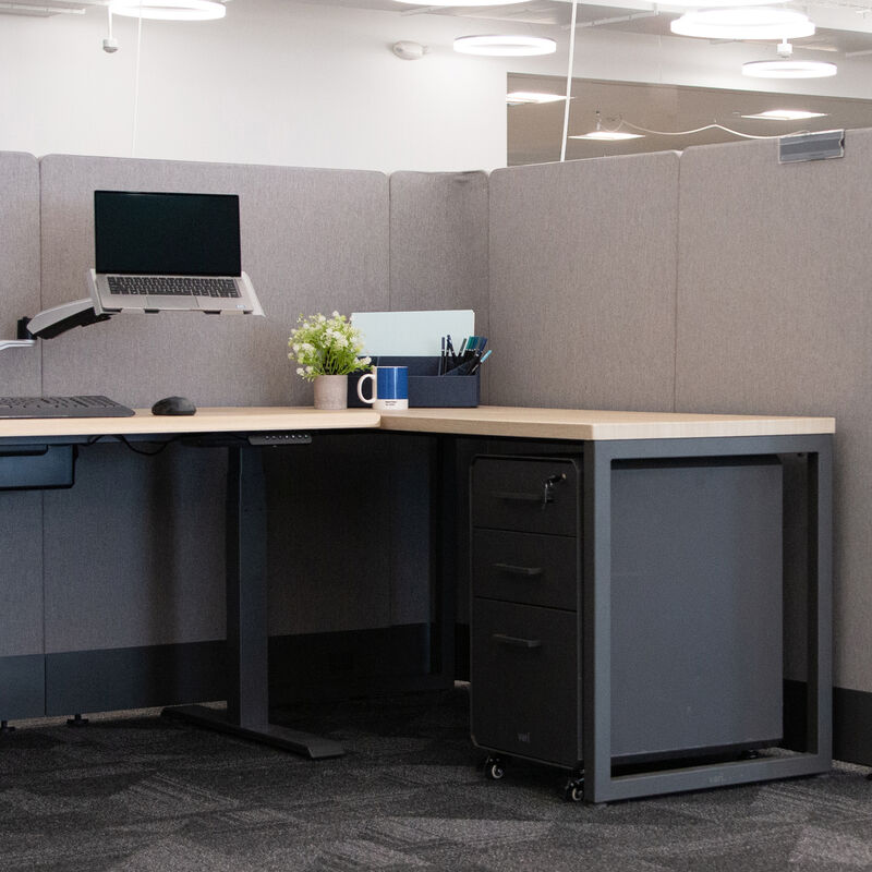 quickflex cube wall panels setup in a private, noise blocking configuration image number null