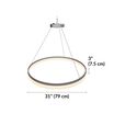 halo pendant light is 31 inches wide and 3 inches tall 