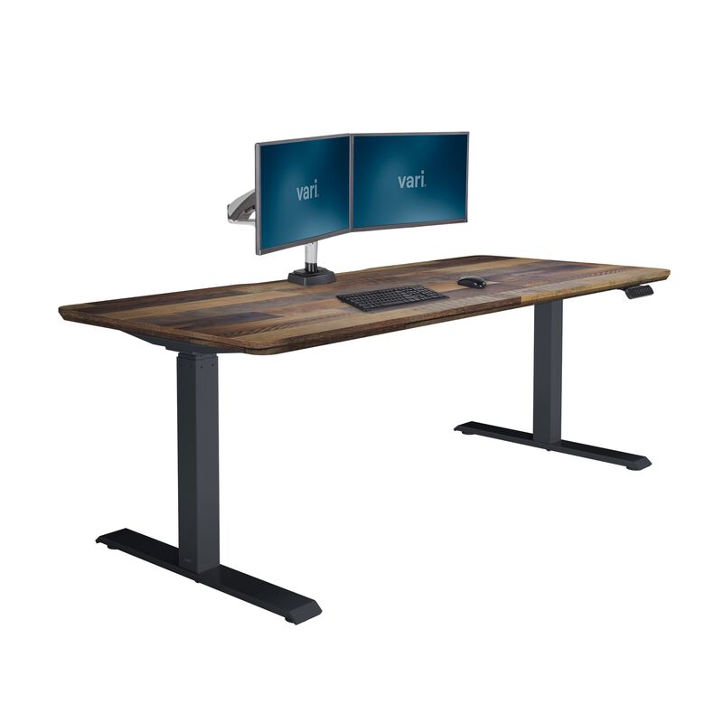 reclaimed wood electric standing desk image number null