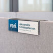 name plate on a cube panel