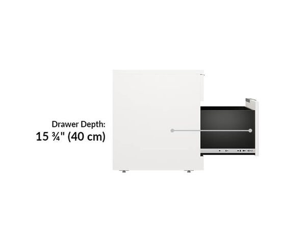 executive lateral file cabinet drawer depth is is 15 and 3 quarter inches. 