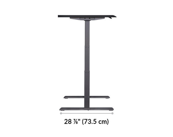 The base of the Electric Standing Desk with ComfortEdge 48x30 Black is 28.88 inches deep