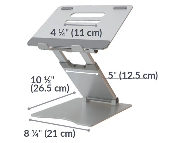 varidesk laptop base is ten and a half inches deep
