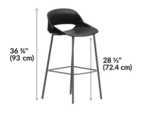 wave chair 36 and 3 quarter inches tall