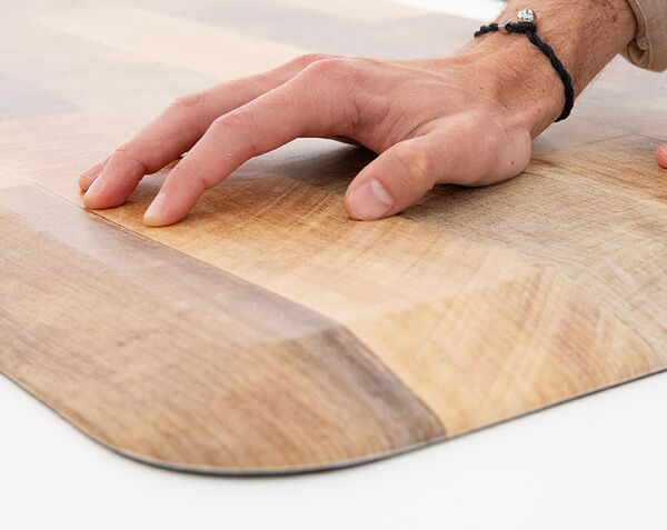 closeup of beveled edge on mat