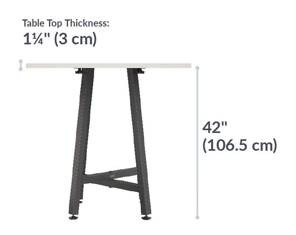 standing square table is forty two inches tall