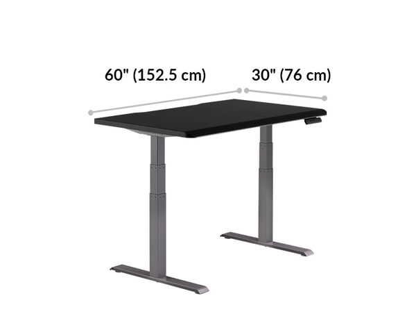 Electric Standing Desk ComfortEdge&trade; 60x30 Black is 60 inches wide and 30 inches deep