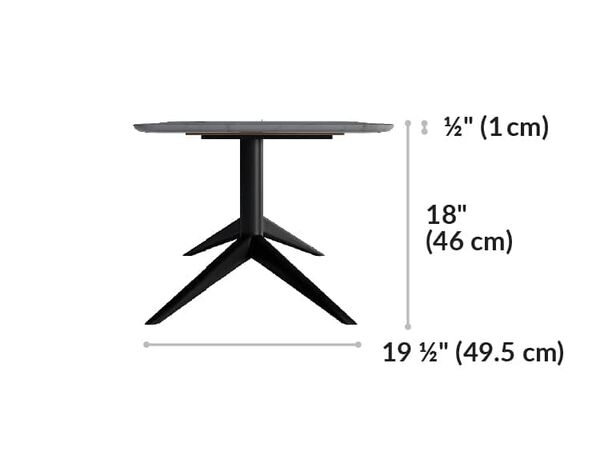 contemporary coffee table is 18 inches tall