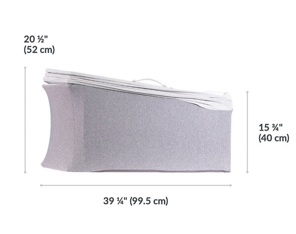 When not retracted open the VariFocus&trade; Canopy total height  from desk surface to top of  the closed canopy is 16 and a quarter inches tall