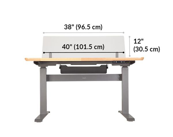 acrylic modesty panel base is 40 inches wide and 12 inches tall