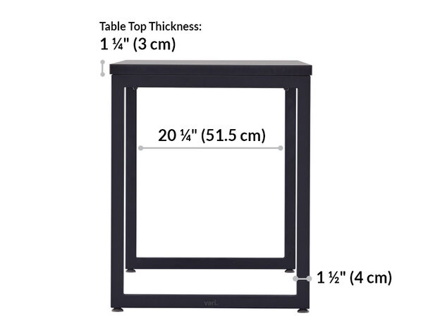 table desktop is one and a quarter inches thick