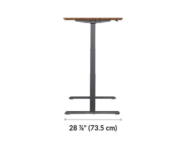 The base of the Electric Standing Desk 60x30 Walnut is 28.88 inches deep