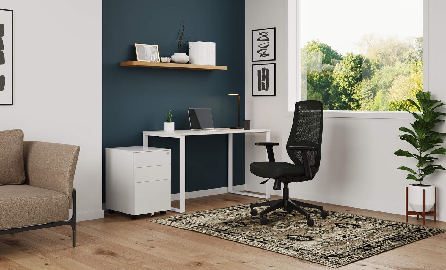 Essential desk 48x24 used to create a home office 