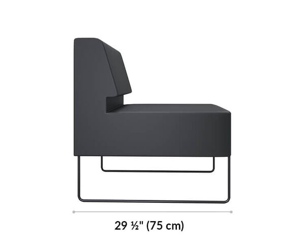 armless seat is 29 and a half inches long