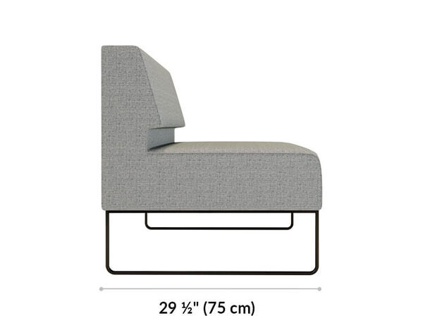 armless seat is 29 and a half inches deep