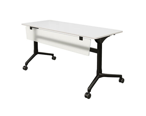 flip top training table modesty panel attached to flip top training table 
