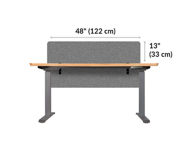Vari felt panel is 48 inches wide and sits 13 inches above table top surface when mounted