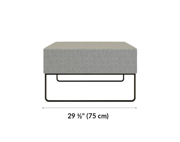sectional ottoman is 29 and a half inches deep