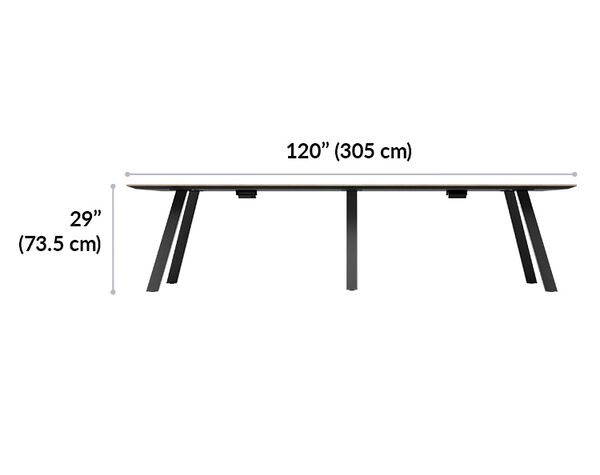 vari conference table in 29 inches tall from the ground to the table top