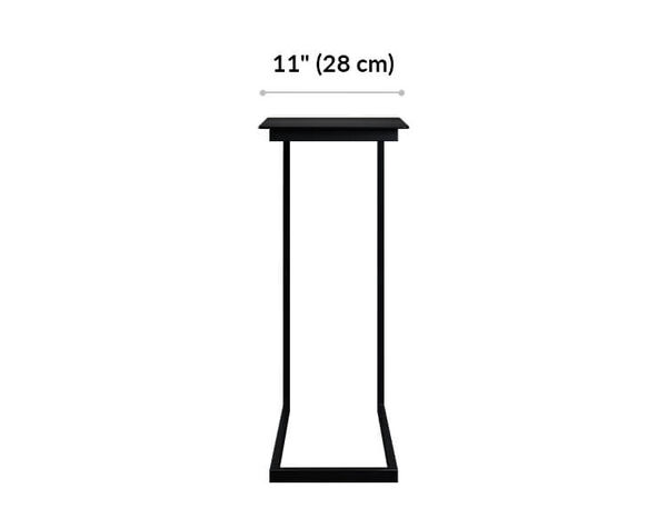 laptop side table surface is 11 inches wide