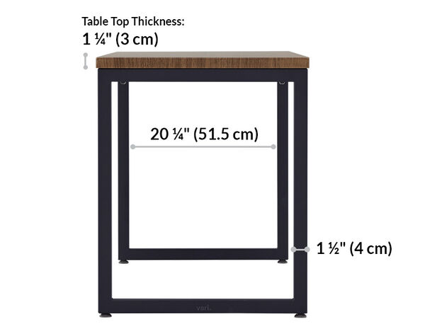table desktop is one and a quarter inches thick