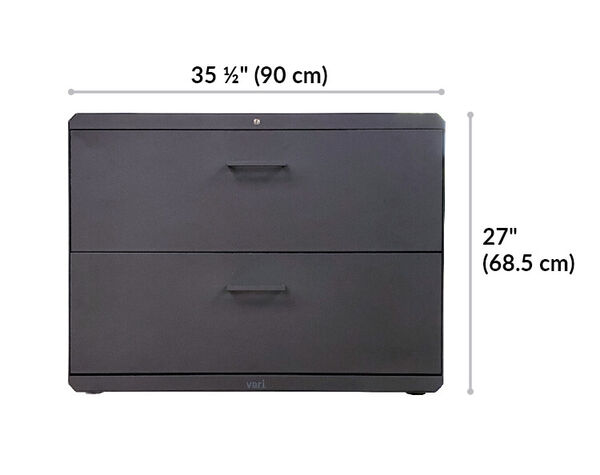lateral file cabinet is 35 and a half inches wide and 27 inches tall