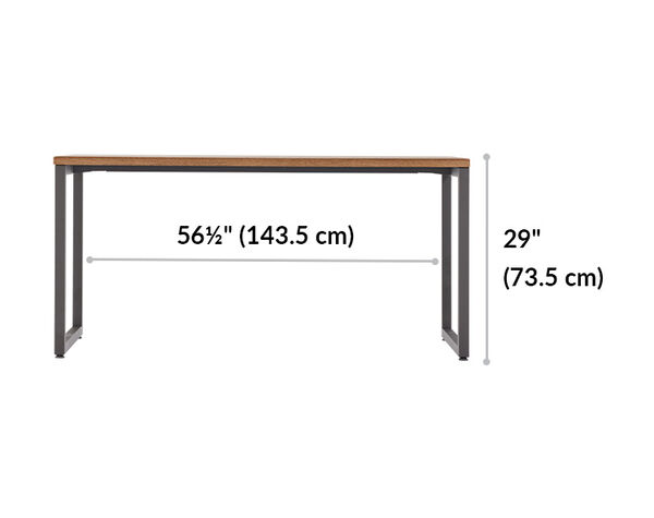 vari table 60 by 30 desk length 30 inches. Height 29 inches.